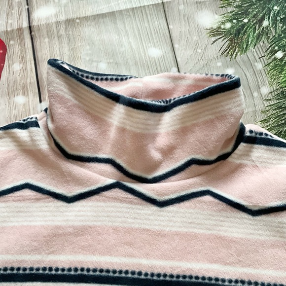 NWT Mountain and Isles Fleece Striped Turtleneck Sweatshirt - Picture 7 of 9